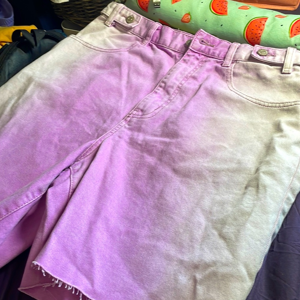 BDG Longline Denim Short In Purple by Urban Outfitters Unisex Size 32